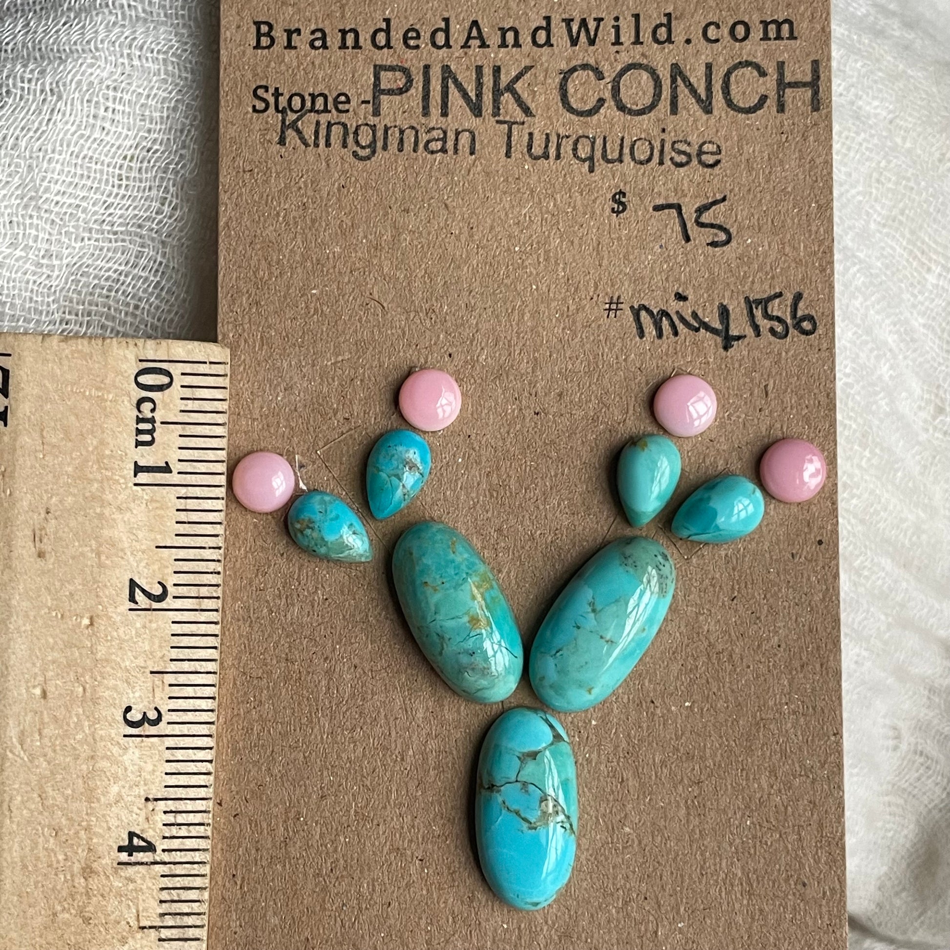 Kingman / Pink Conch Cabochon - Mix156 973D3DF6-7FC5-4EF8-AD94-98164FBC9566 Brandedandwild.com