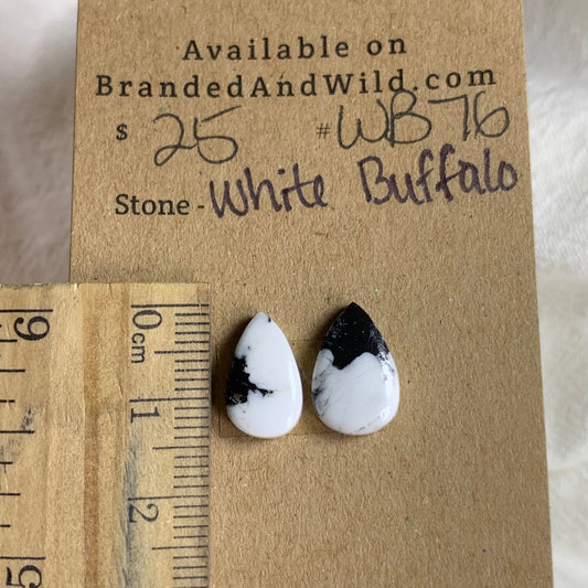 White Buffalo Cabochon - WB76 9754BA80-8506-40F0-B0CB-DA5E537B9732 Brandedandwild.com