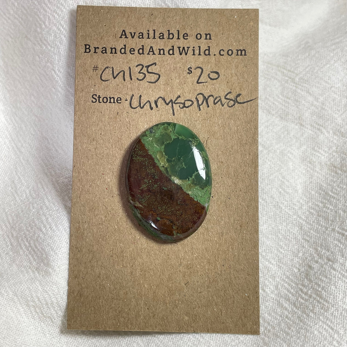 Chrysoprase Cabochon - CH135 975DC2CF-40F1-4798-9B37-04F543386309 Brandedandwild.com
