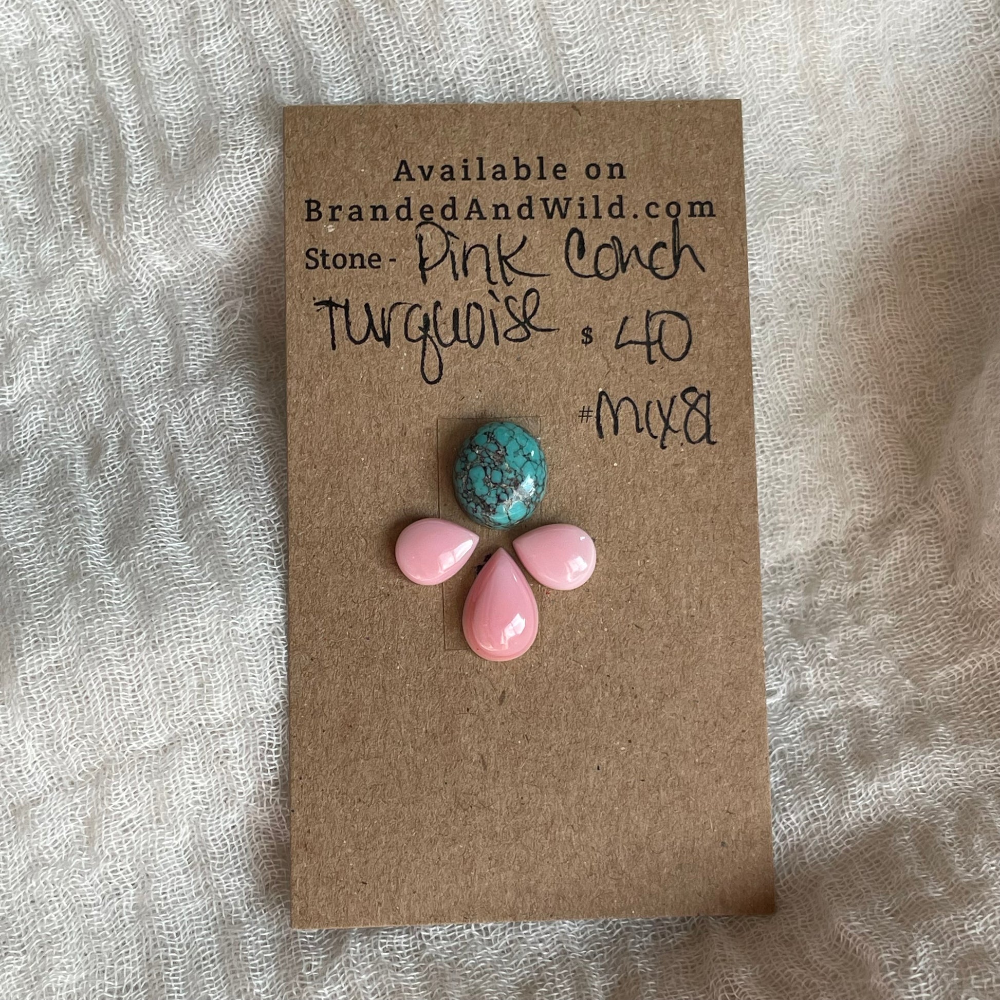 Turquoise / Pink Conch - Cabochon - Mix81 97813BDF-6F50-4B79-B34B-69B9212DFA6E Brandedandwild.com