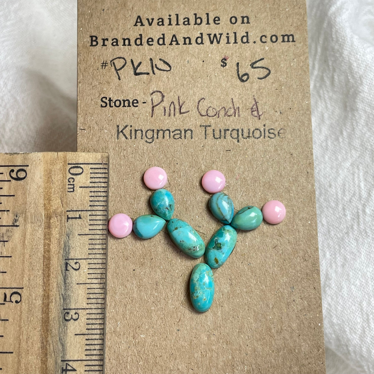 Pink Conch / Kingman Turquoise Cabochon - PK10 9781C4D8-F20A-4806-B976-3AA4C0FAF492 Brandedandwild.com