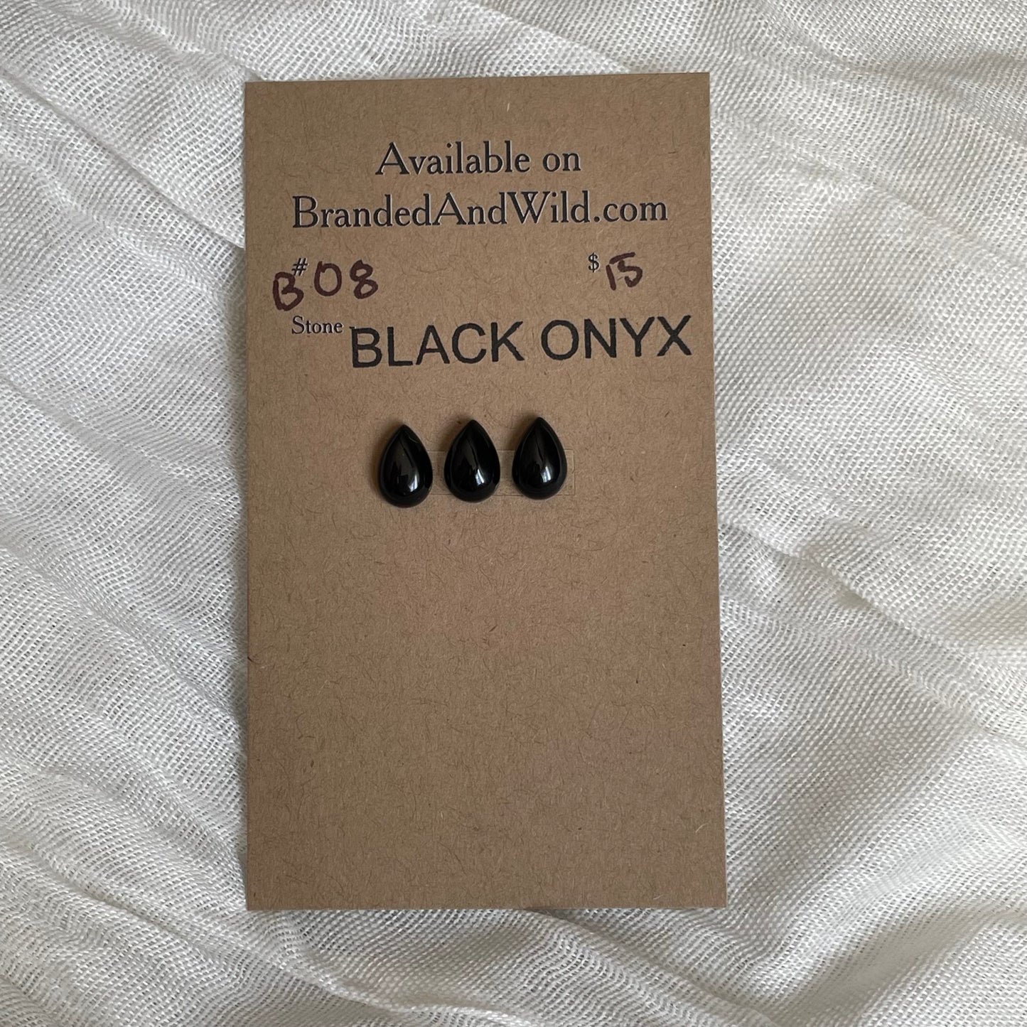 Black Onyx - Cabochon - B008 97875B03-C674-499A-A548-EFEF2A17F7CC Brandedandwild.com