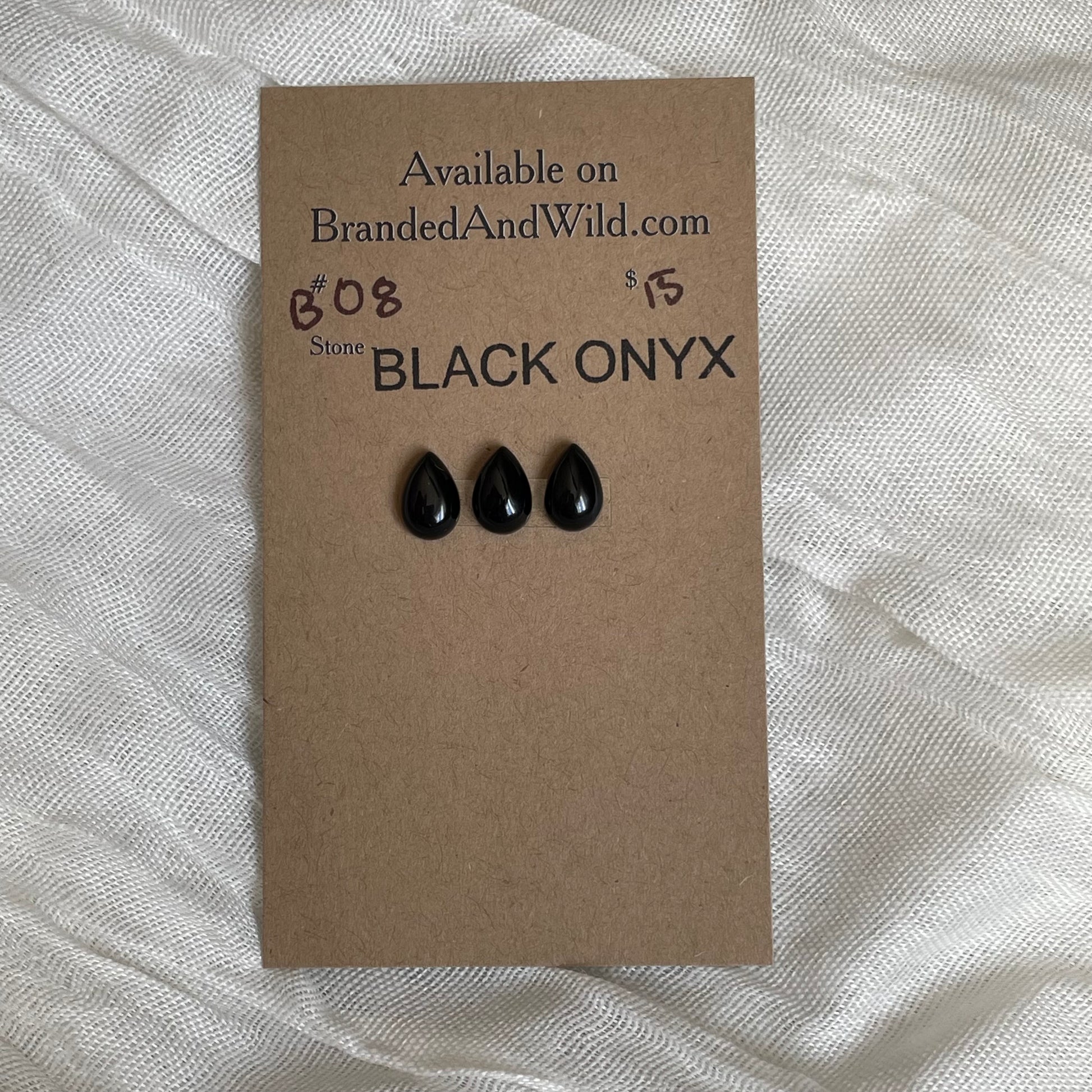 Black Onyx - Cabochon - B008 97875B03-C674-499A-A548-EFEF2A17F7CC Brandedandwild.com