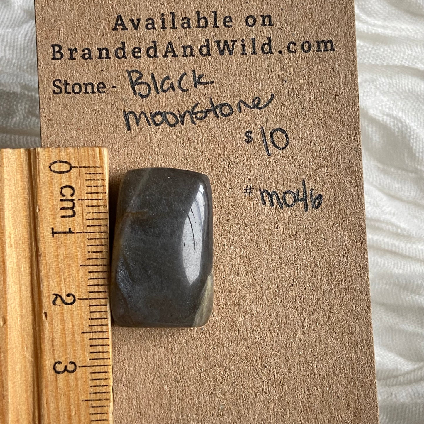 Black Moonstone Cabochon - M046 981CF19F-64CD-4526-8C99-C598DB32F3D5 Brandedandwild.com