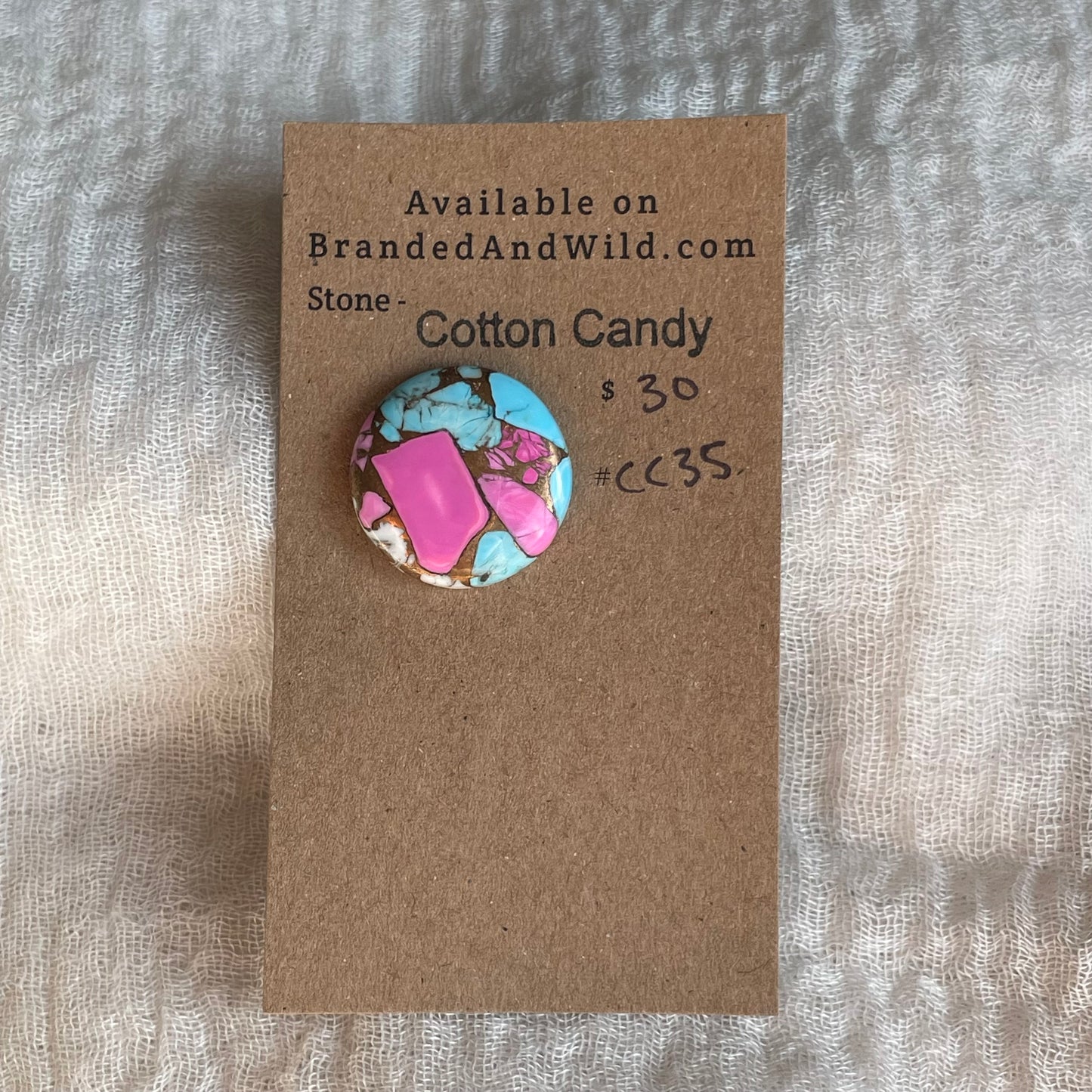 Cotton Candy Cabochon - CC35 984F24CF-2266-4503-94E3-771010A2177E Brandedandwild.com