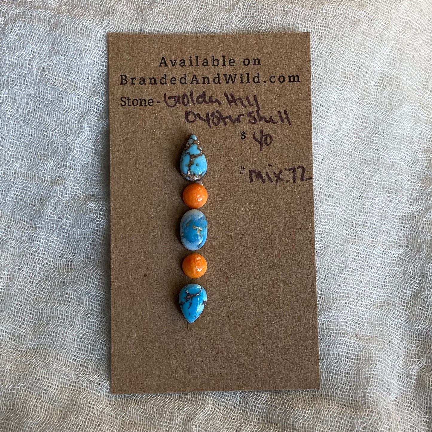 Oyster Shell / Golden Hill Cabochon - MIX72