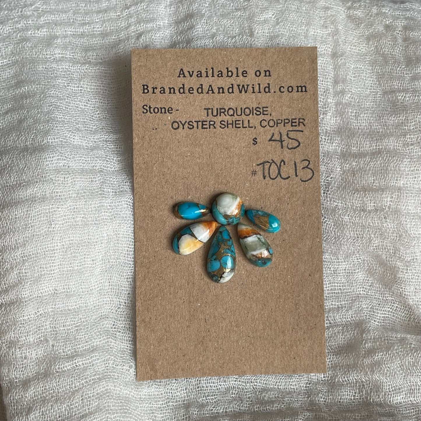 Turquoise, Oystershell, Copper Cabochon - TOC13 98918894-614C-4789-A5E9-8E0534183E2D Brandedandwild.com