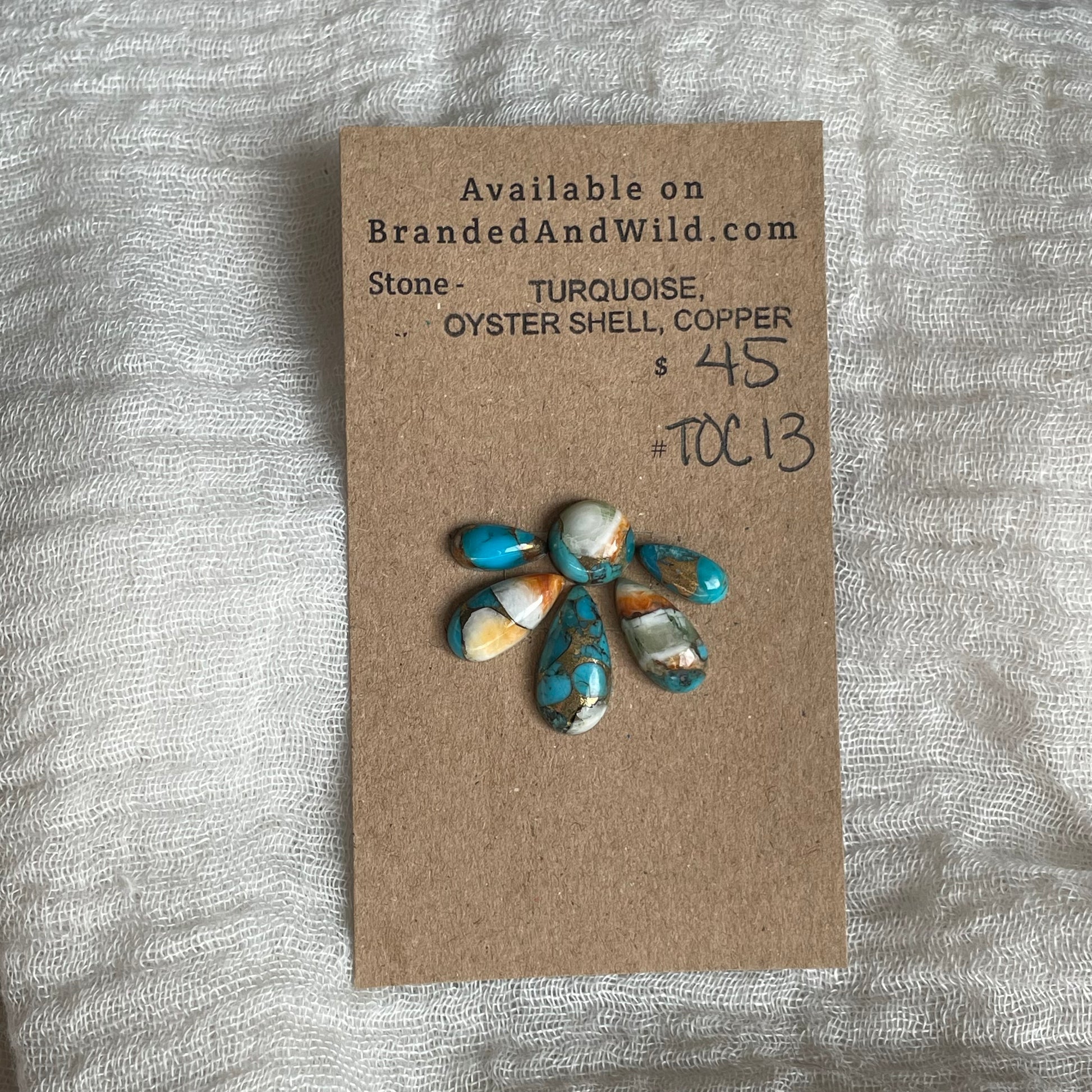 Turquoise, Oystershell, Copper Cabochon - TOC13 98918894-614C-4789-A5E9-8E0534183E2D Brandedandwild.com