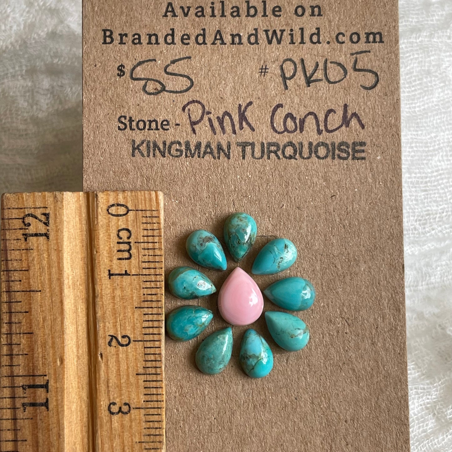 Pink Conch / Kingman Turquoise Cabochon - PK05