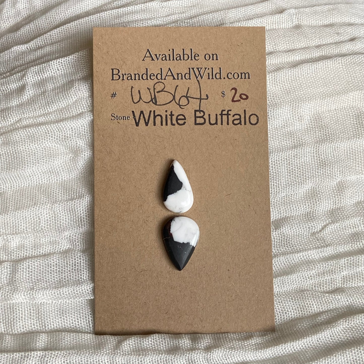 White Buffalo Cabochon - WB64 98BDBE99-9FF3-42B1-851D-59B9DE3327A0 Brandedandwild.com