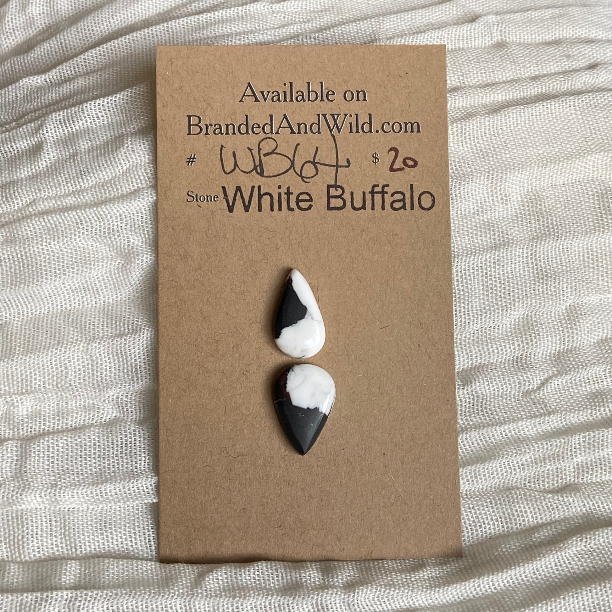White Buffalo Cabochon - WB64 98BDBE99-9FF3-42B1-851D-59B9DE3327A0 Brandedandwild.com