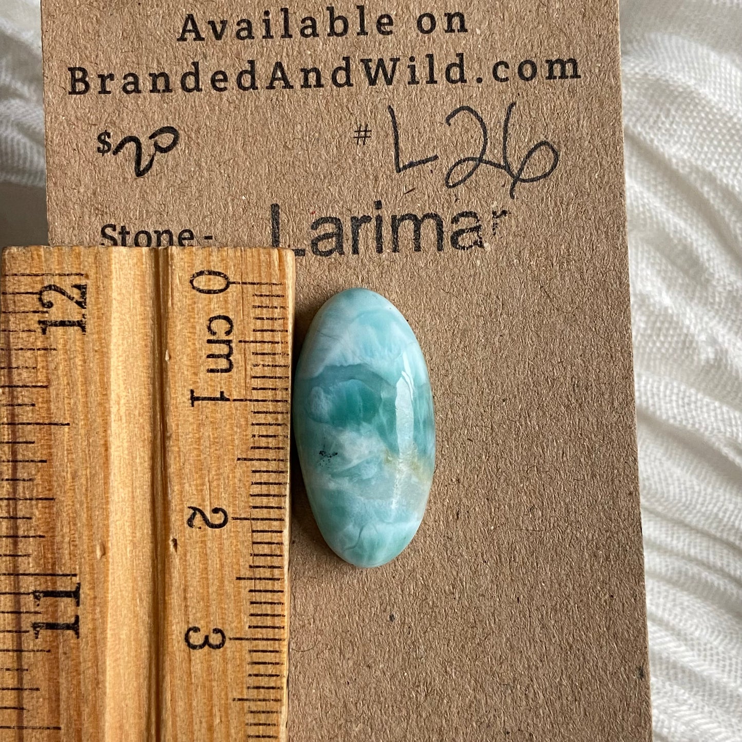 Larimar Cabochon - L26 98F1E966-FCEF-44EE-9B01-147B0236A428 Brandedandwild.com