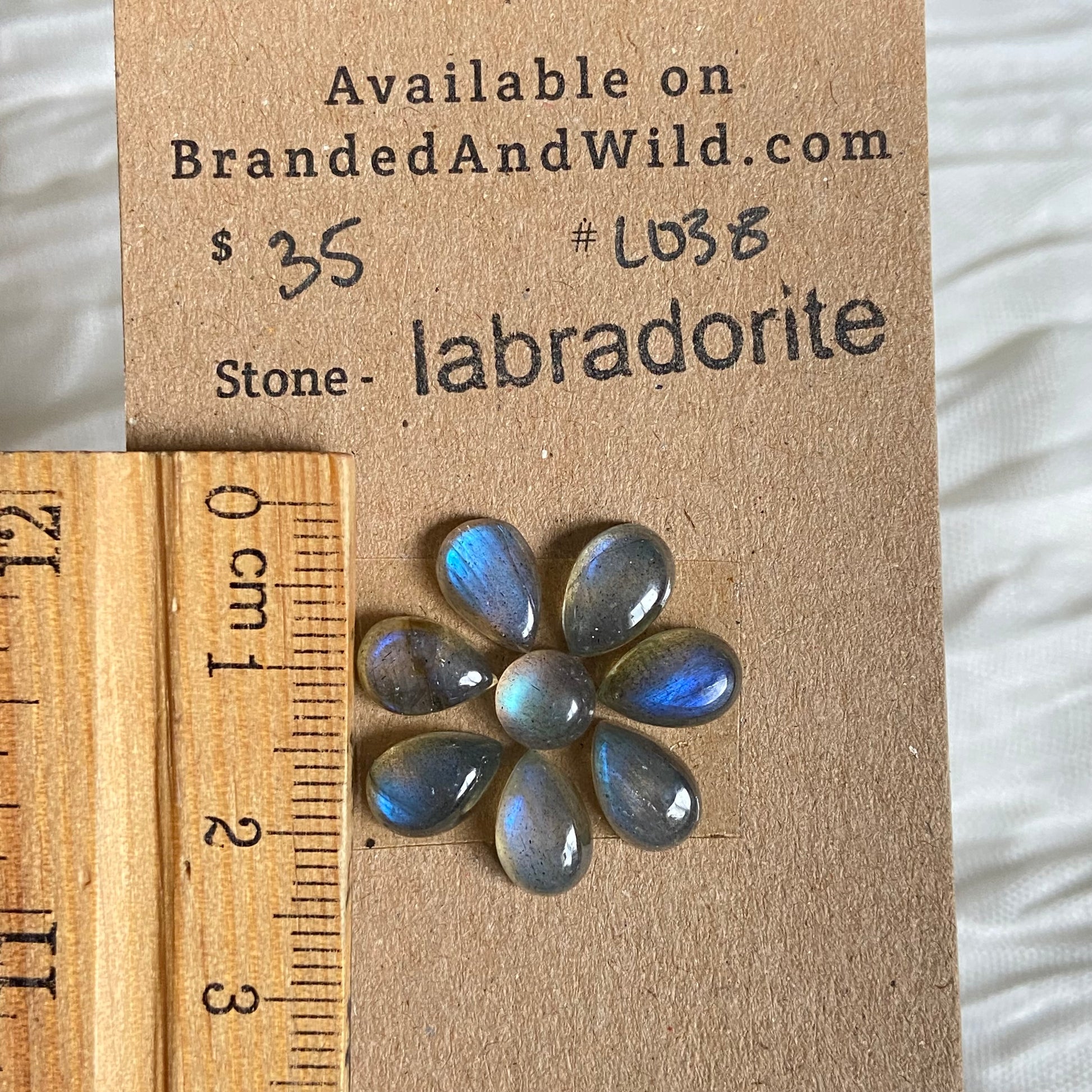 Labradorite Cabochon - L038 98FEB21B-CA5E-4A83-BAC6-A7088EFEC867 Brandedandwild.com