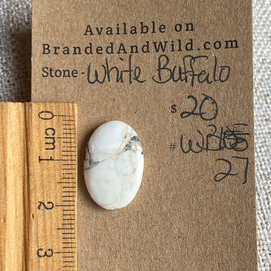 White Buffalo Cabochon - WB27 9967922C-E9C2-432E-9B08-56117251CD86 Brandedandwild.com