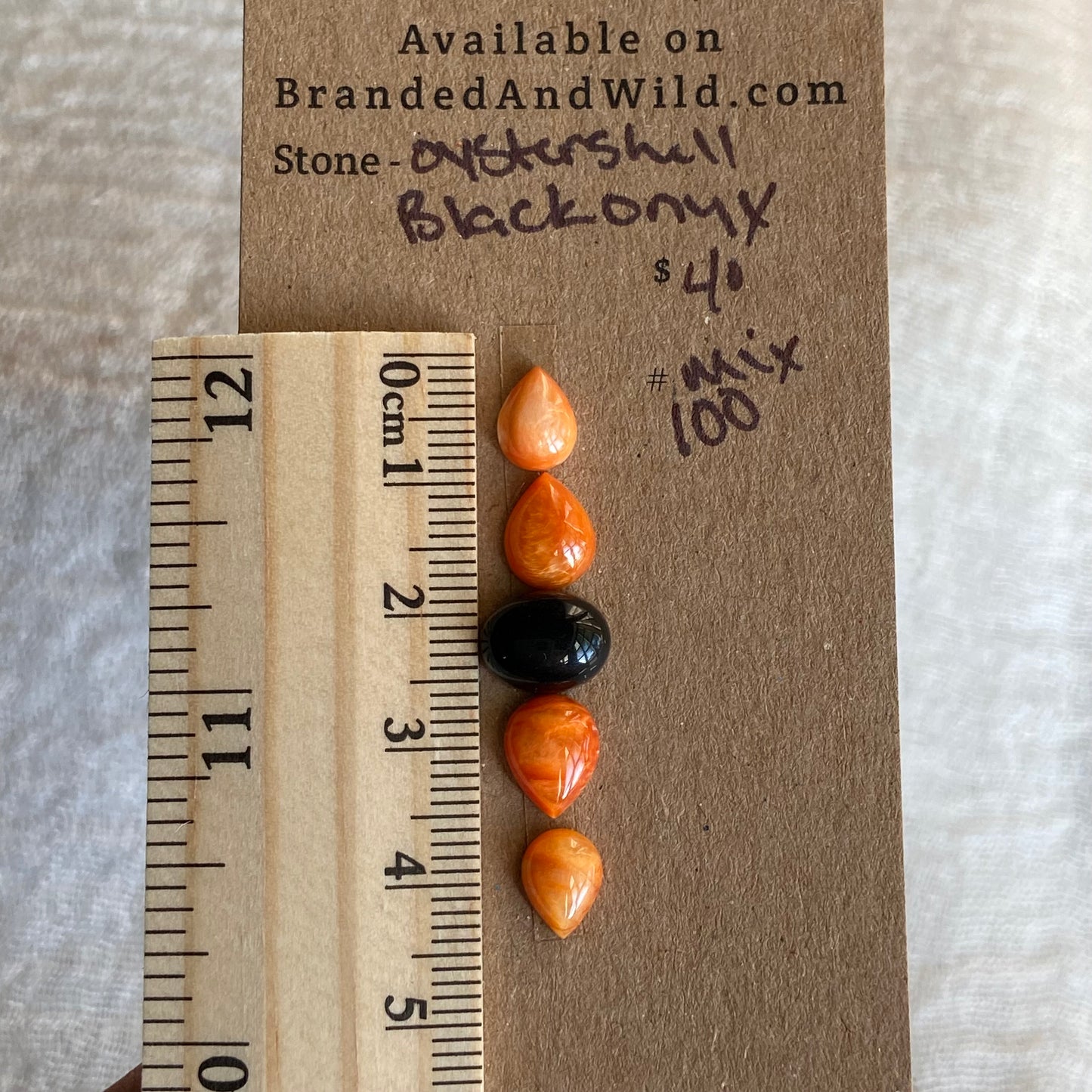 Black Onyx /Oystershell Cabochon - MIX100