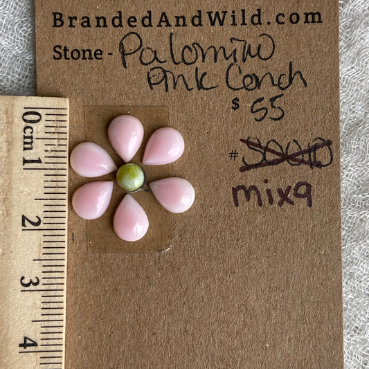 Palomino / Pink Conch Cabochon - Mix9