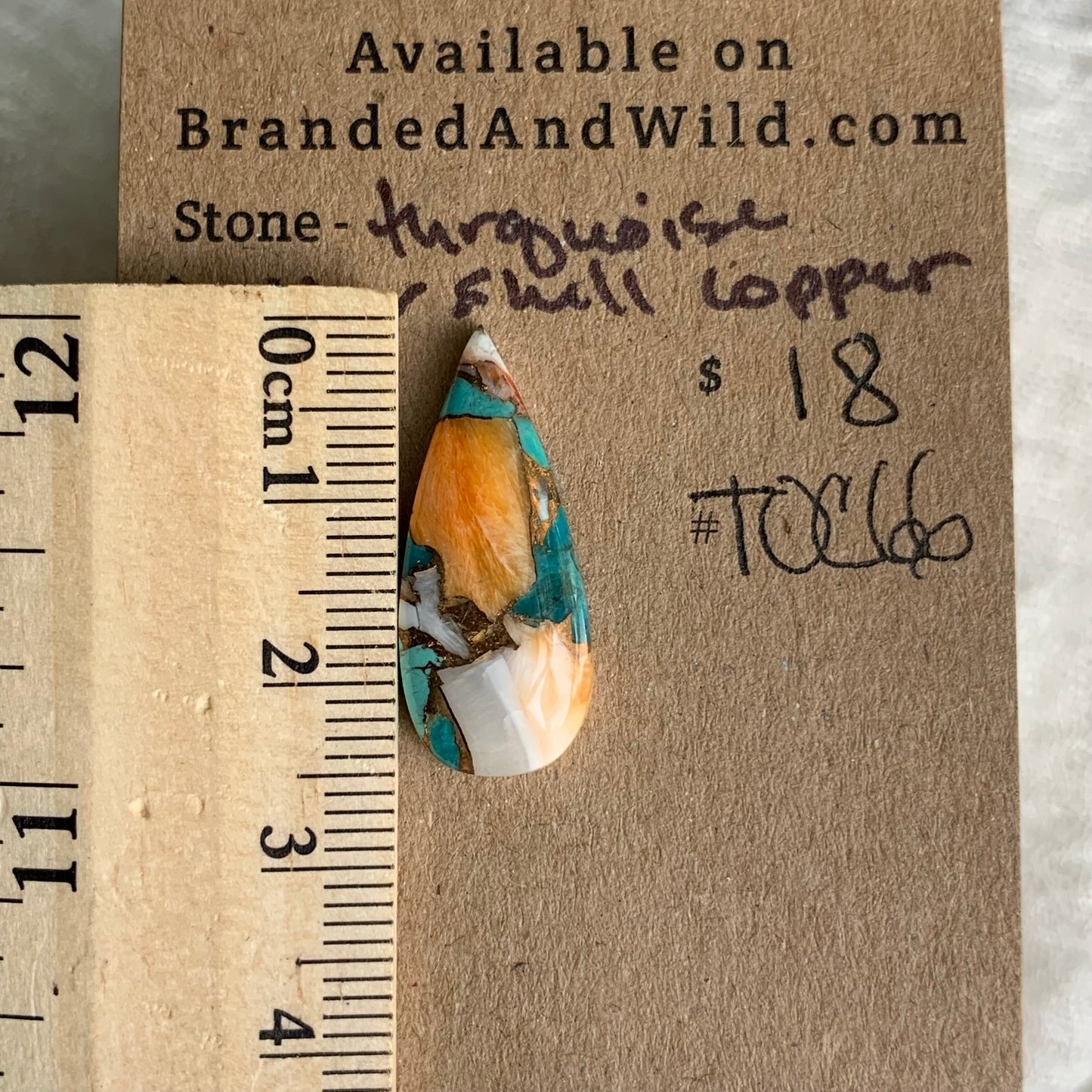Turquoise, Oystershell, Copper Cabochon - TOC66