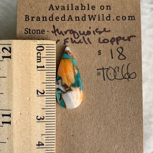 Turquoise, Oystershell, Copper Cabochon - TOC66