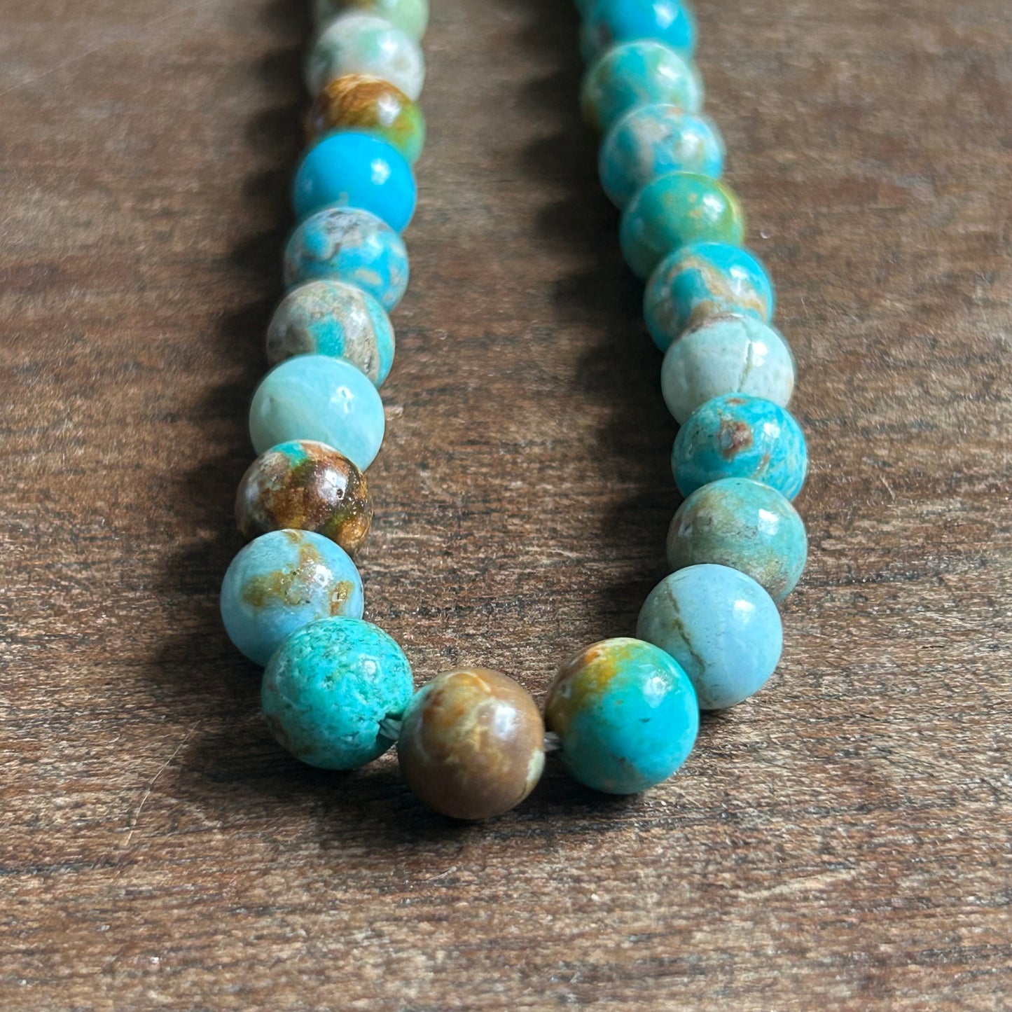 8mm Natural Turquoise (Smooth Round) 9A07CDA2-1626-4AD9-9610-9CCEF1BD0170 Brandedandwild.com