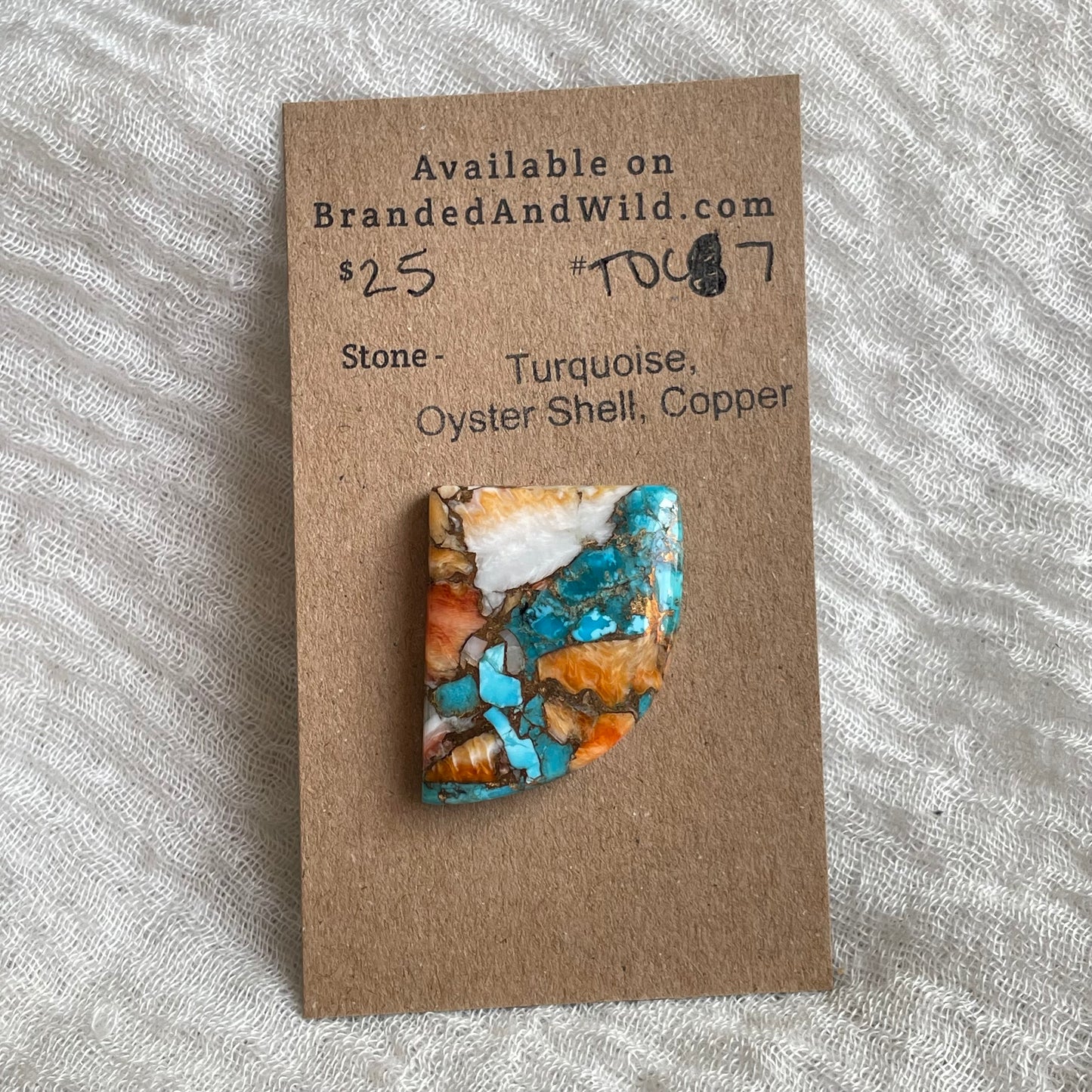 Turquoise, Oystershell, Copper Cabochon - TOC7 9A102A0B-3C8E-4719-99CF-3E2BC8596505 Brandedandwild.com