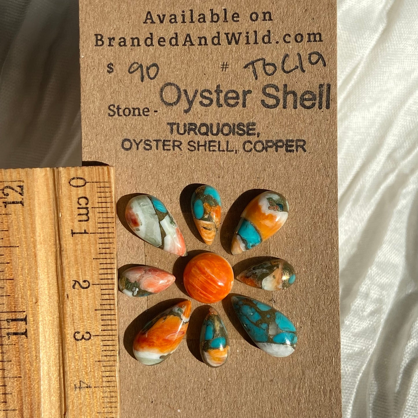 Turquoise, Oystershell, Copper Cabochon - TOC19 9A1BEF37-8E5B-4FE3-B5F8-D8AFE458BDBF Brandedandwild.com