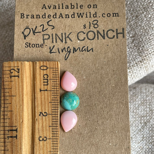 Pink Conch / Kingman Cabochon - PK25 9A447ECA-84A0-4A2A-81D2-DCDAA2BFDA25 Brandedandwild.com