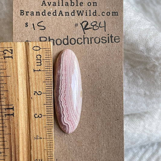 Rhodochrosite Cabochon - R84 9A5F1AD5-CFC6-47A2-A0AC-17604196B513 Brandedandwild.com