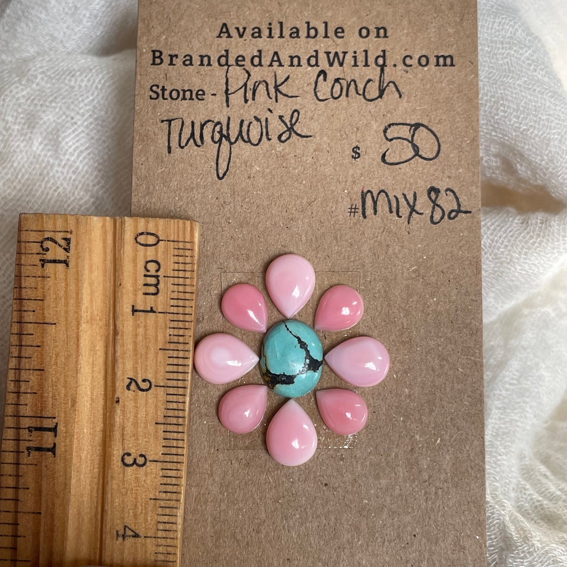Turquoise / Pink Conch - Cabochon - Mix82 9A620663-6E2E-4E4D-B9C2-2F781B1975B3 Brandedandwild.com