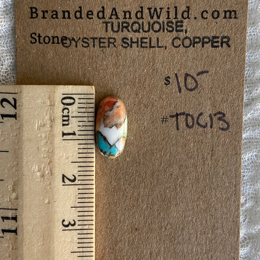 Turquoise, Oystershell, Copper Cabochon - TOC13