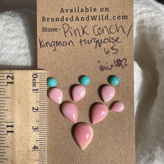 Kingman / Pink Conch Cabochon - Mix192 9A68FD53-E9A5-4D04-AD88-80DDF1AC8DF1 Brandedandwild.com