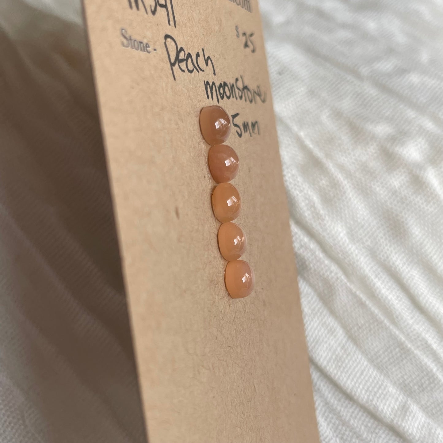 Peach Moonstone Cabochon - MS41 9A76D0AD-53F1-492C-8D84-8268919F6666 Brandedandwild.com