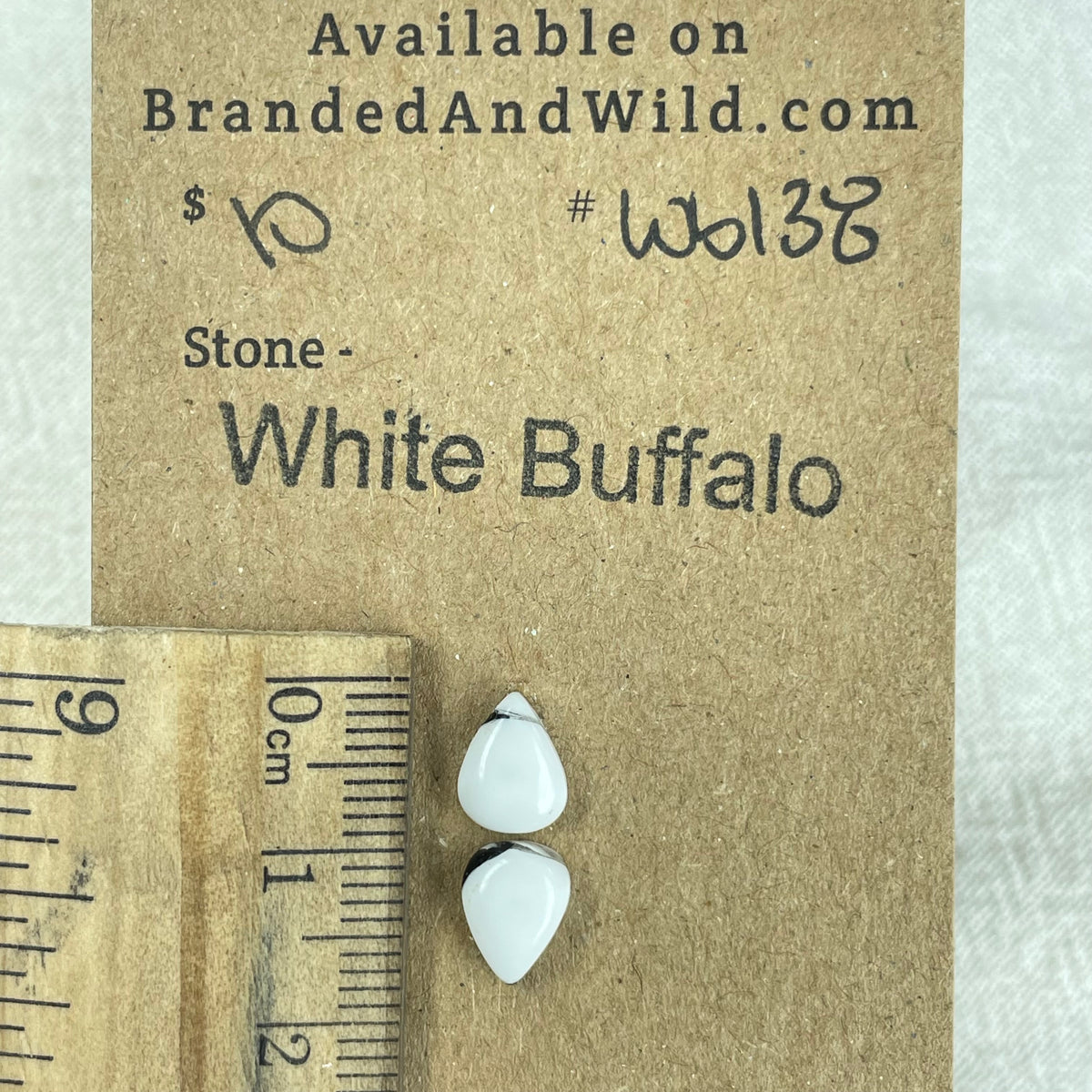 White Buffalo Cabochon - WB138 9AA6A889-BF58-411D-B16C-674DE3AAEBDF Brandedandwild.com