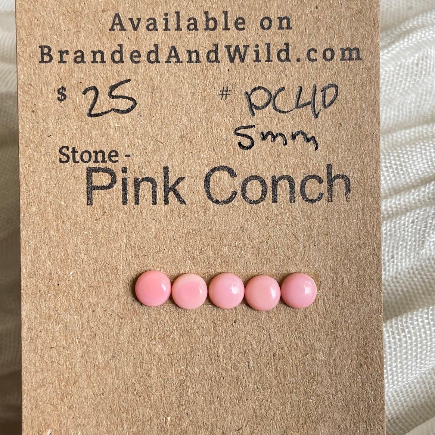 Pink Conch Cabochon - PC40 9AC7799C-E10D-433D-A4A2-87DFE3224CAD Brandedandwild.com