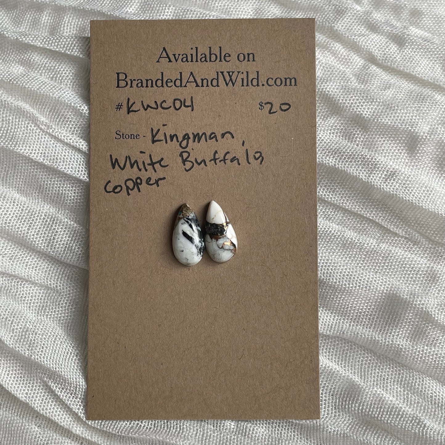 Kingman Turquoise, White Buffalo, Copper Cabochon- KWC04 9ADBD4FD-7B58-4607-AB83-E58B514831E9 Brandedandwild.com