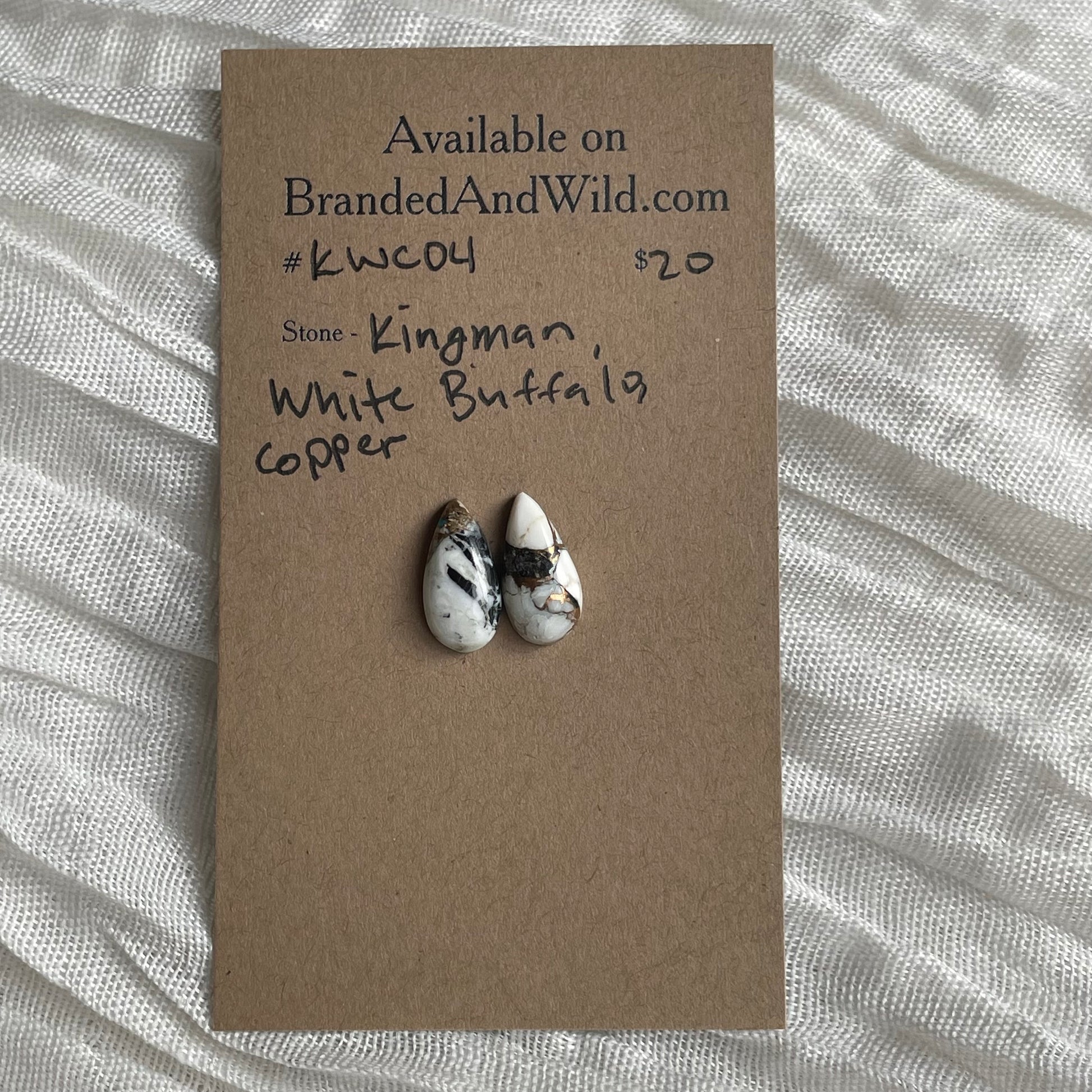Kingman Turquoise, White Buffalo, Copper Cabochon- KWC04 9ADBD4FD-7B58-4607-AB83-E58B514831E9 Brandedandwild.com