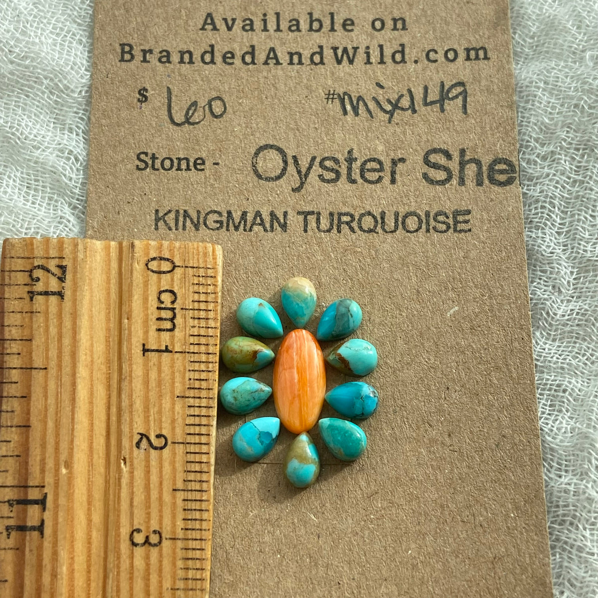 Kingman Turquoise / Oyster Shell Cabochon - Mix149
