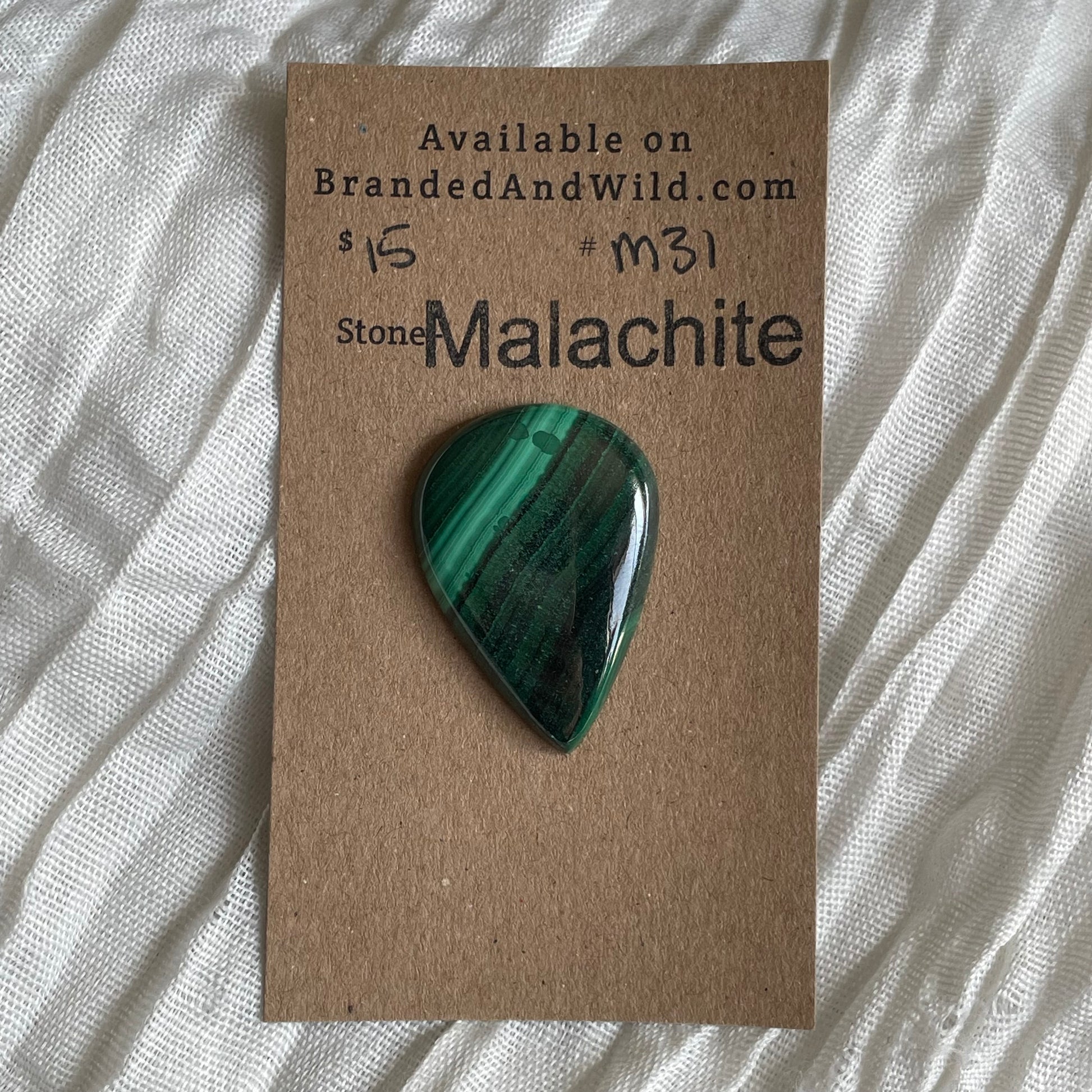 Malachite Cabochon - M31 9AF0FB9C-6EAC-4234-9CCC-6D845D009701 Brandedandwild.com