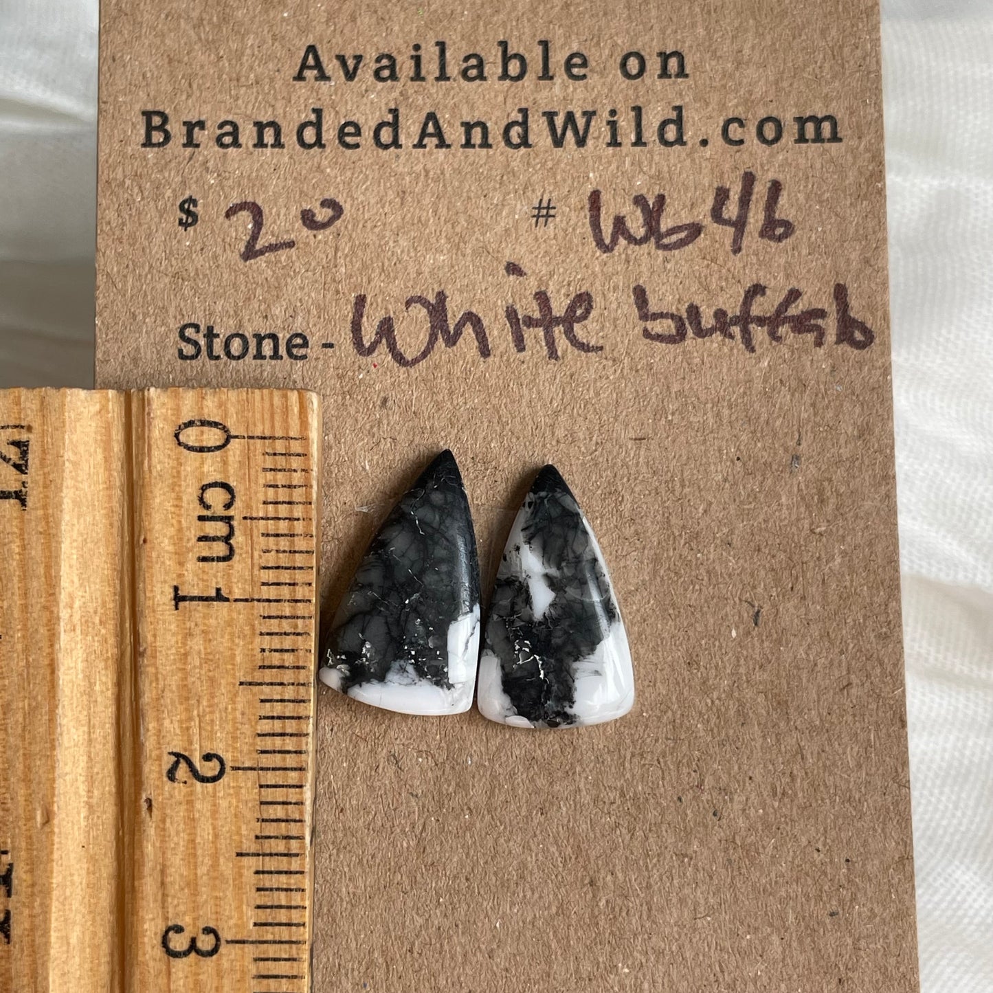White Buffalo Cabochon - WB46 9B3AD3B2-04F7-4BD2-84D6-64CBF1728DD4 Brandedandwild.com