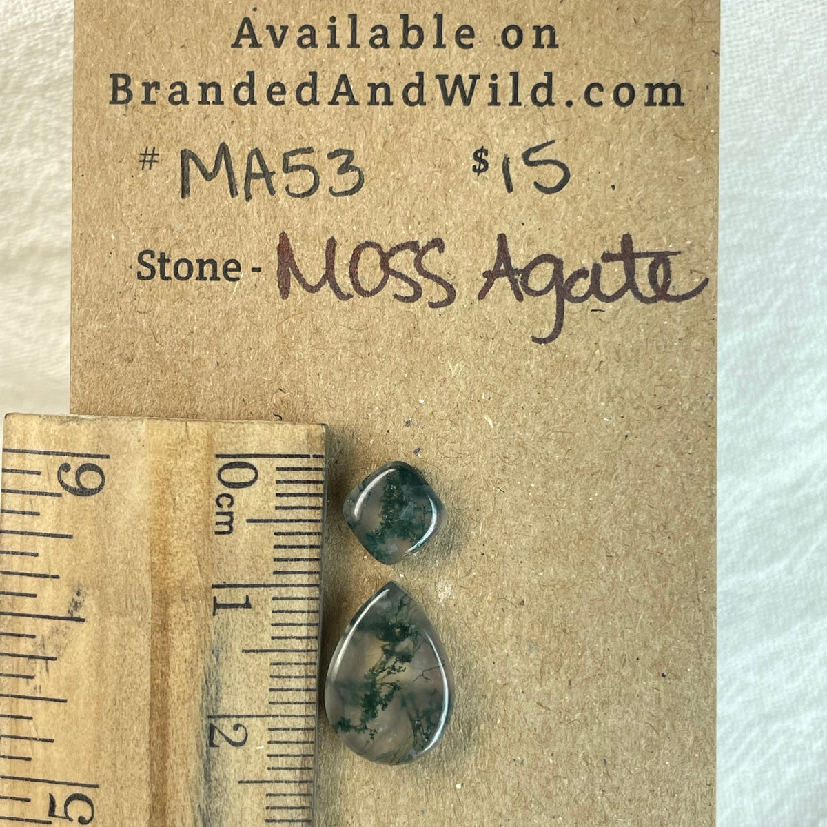 Moss Agate Cabochon - MA53 9B58721D-58E0-44B5-9E0C-D6F61EC8F50B Brandedandwild.com
