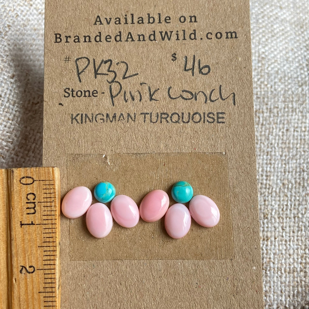 Pink Conch / Kingman Cabochon - PK32 9BD28017-145B-4D29-A892-0305A4798B16 Brandedandwild.com