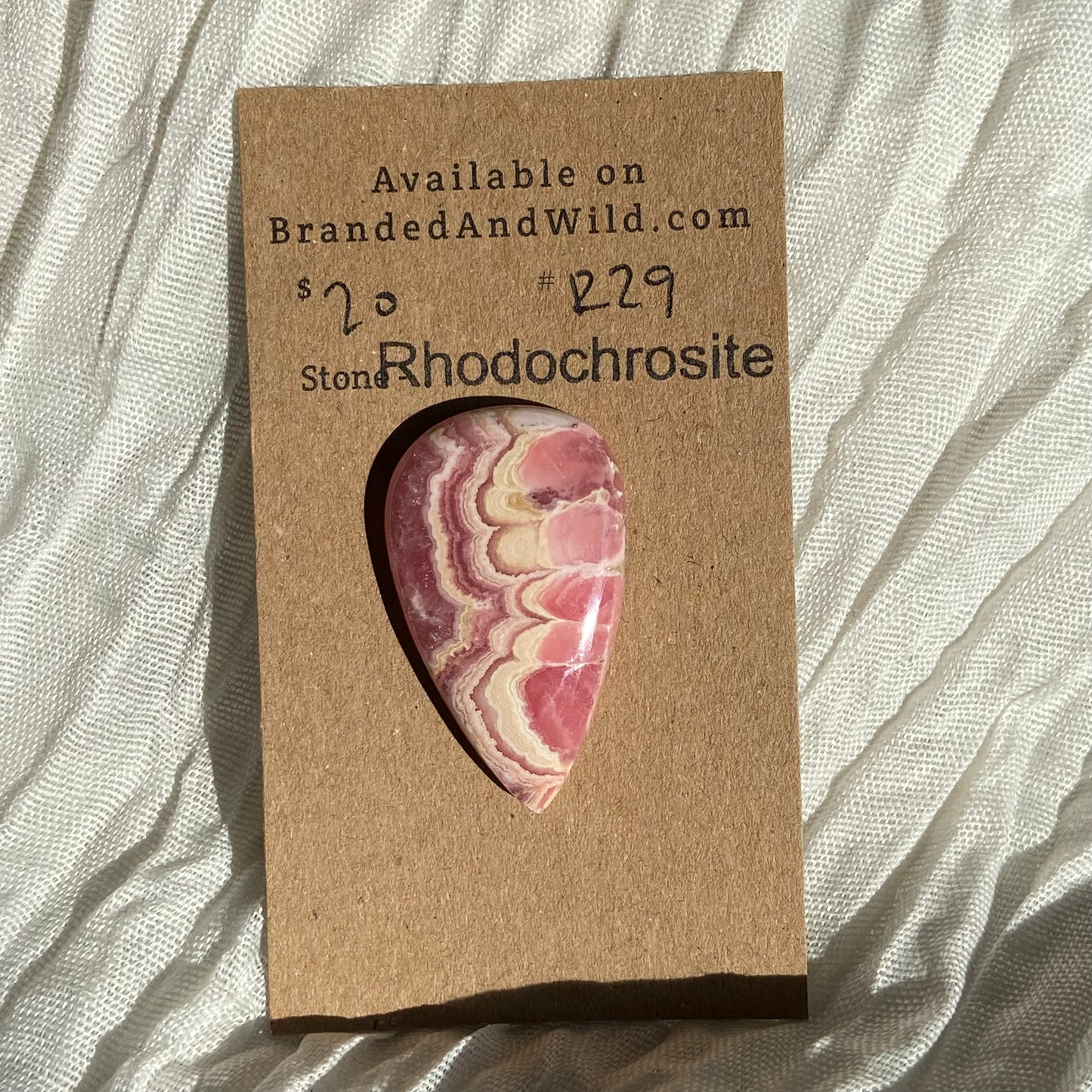 Rhodochrosite Cabochon - R29 9BFB0BE0-7E2B-4015-A99B-2D3EB510C6D6 Brandedandwild.com