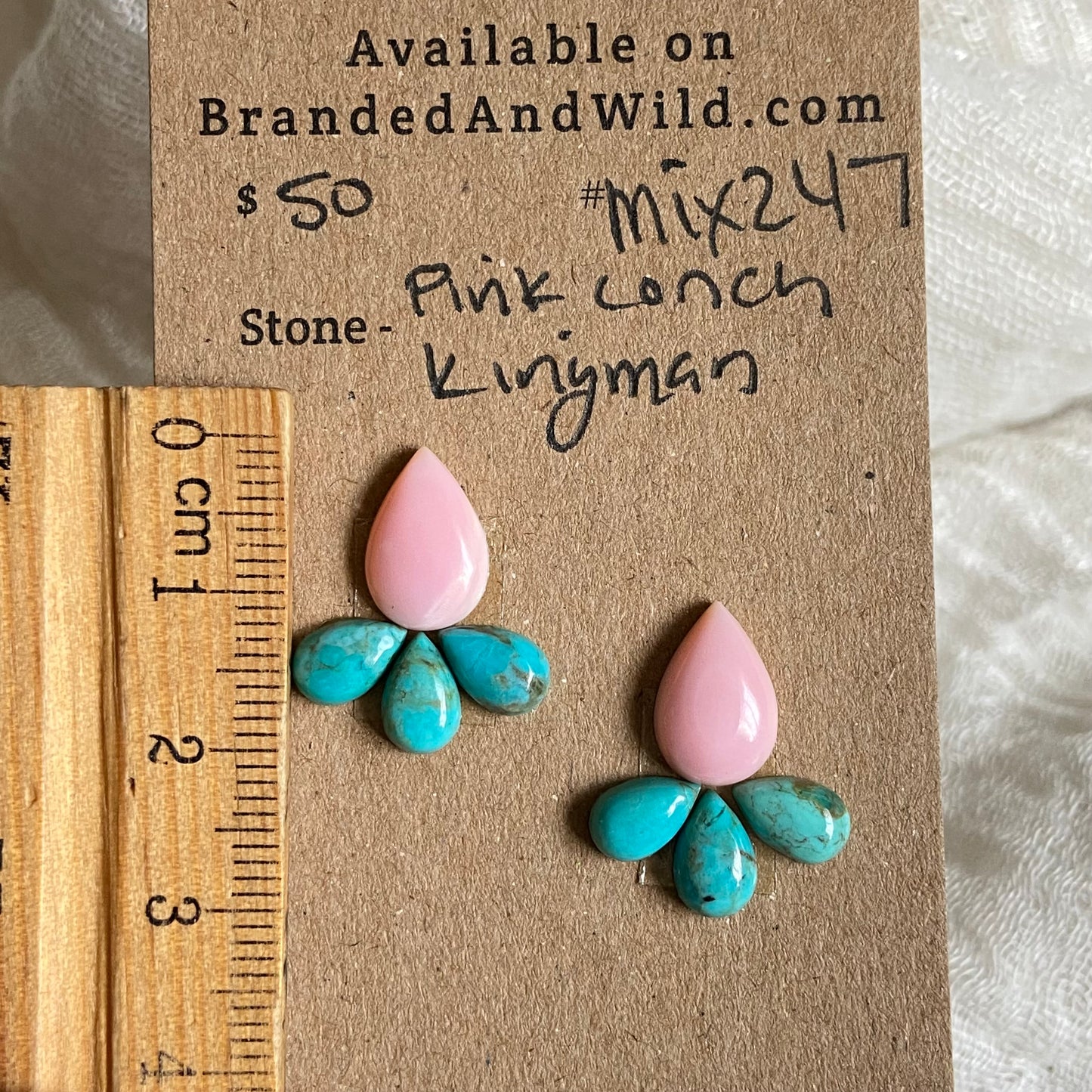 Kingman / Pink Conch Cabochon - Mix247 9C938B85-48E1-48C1-BF21-FA1B02EF2D1F Brandedandwild.com