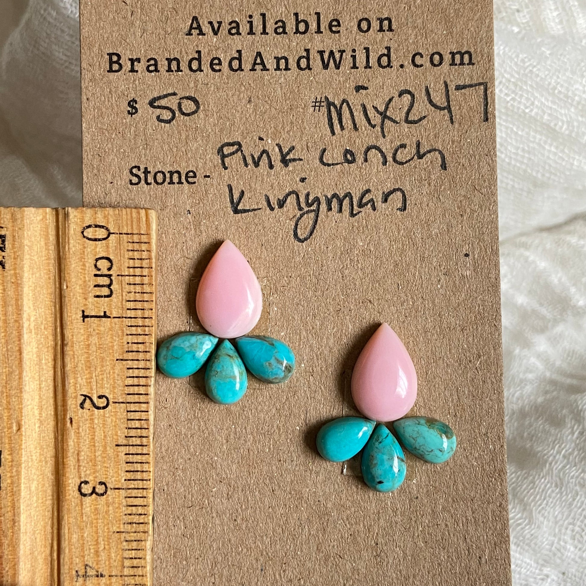 Kingman / Pink Conch Cabochon - Mix247 9C938B85-48E1-48C1-BF21-FA1B02EF2D1F Brandedandwild.com
