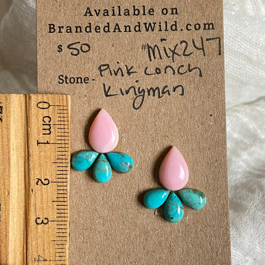 Kingman / Pink Conch Cabochon - Mix247 9C938B85-48E1-48C1-BF21-FA1B02EF2D1F Brandedandwild.com