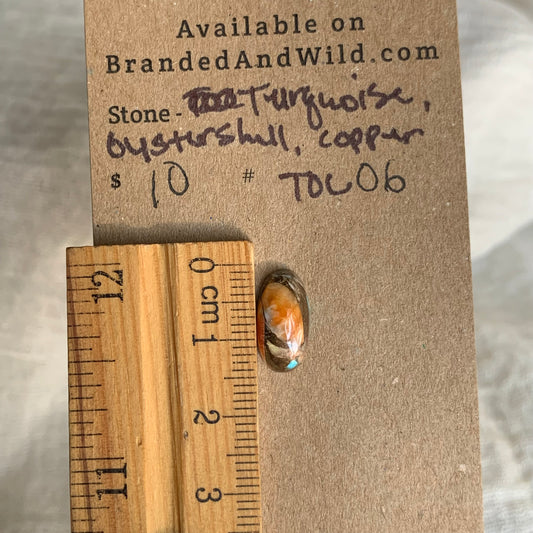 Turquoise, Oystershell, Copper Cabochon - TOC06