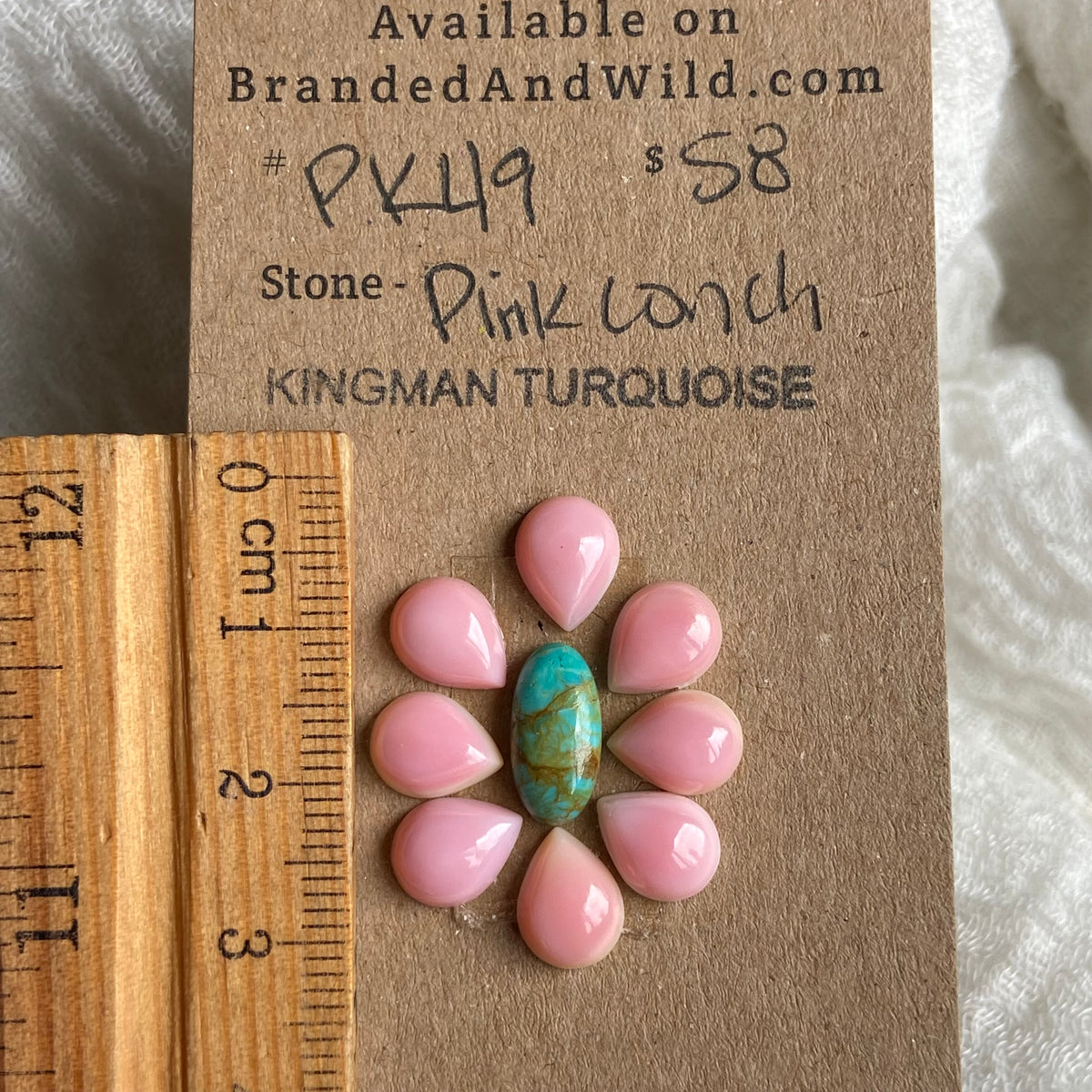 Pink Conch / Kingman Cabochon - PK49 9CBEC967-AB2D-48B0-B738-F3EAF09255A1 Brandedandwild.com
