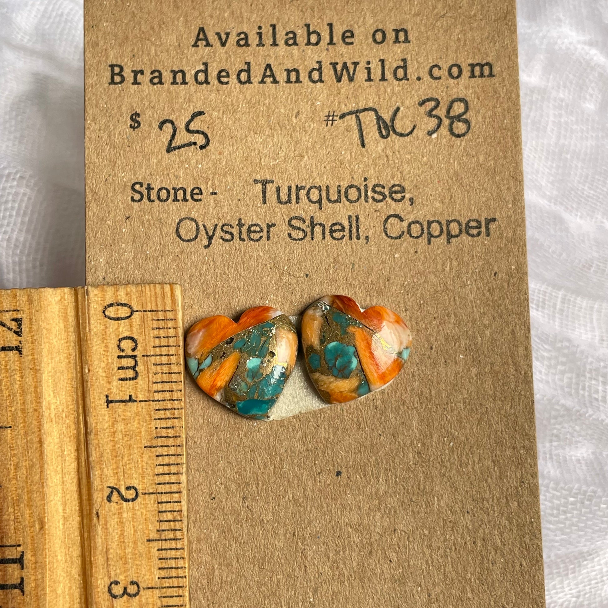 Turquoise, Oyster Shell, Copper Cabochon - TOC38 9CD6AF77-CDEA-464B-AA8C-B7B5DCADCB7F Brandedandwild.com