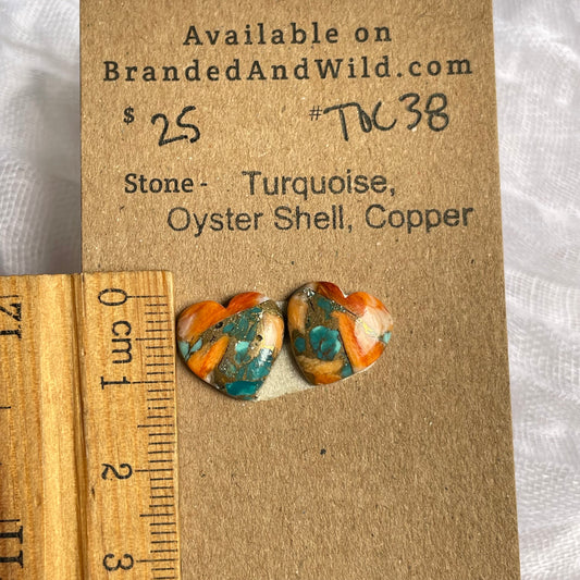 Turquoise, Oyster Shell, Copper Cabochon - TOC38 9CD6AF77-CDEA-464B-AA8C-B7B5DCADCB7F Brandedandwild.com