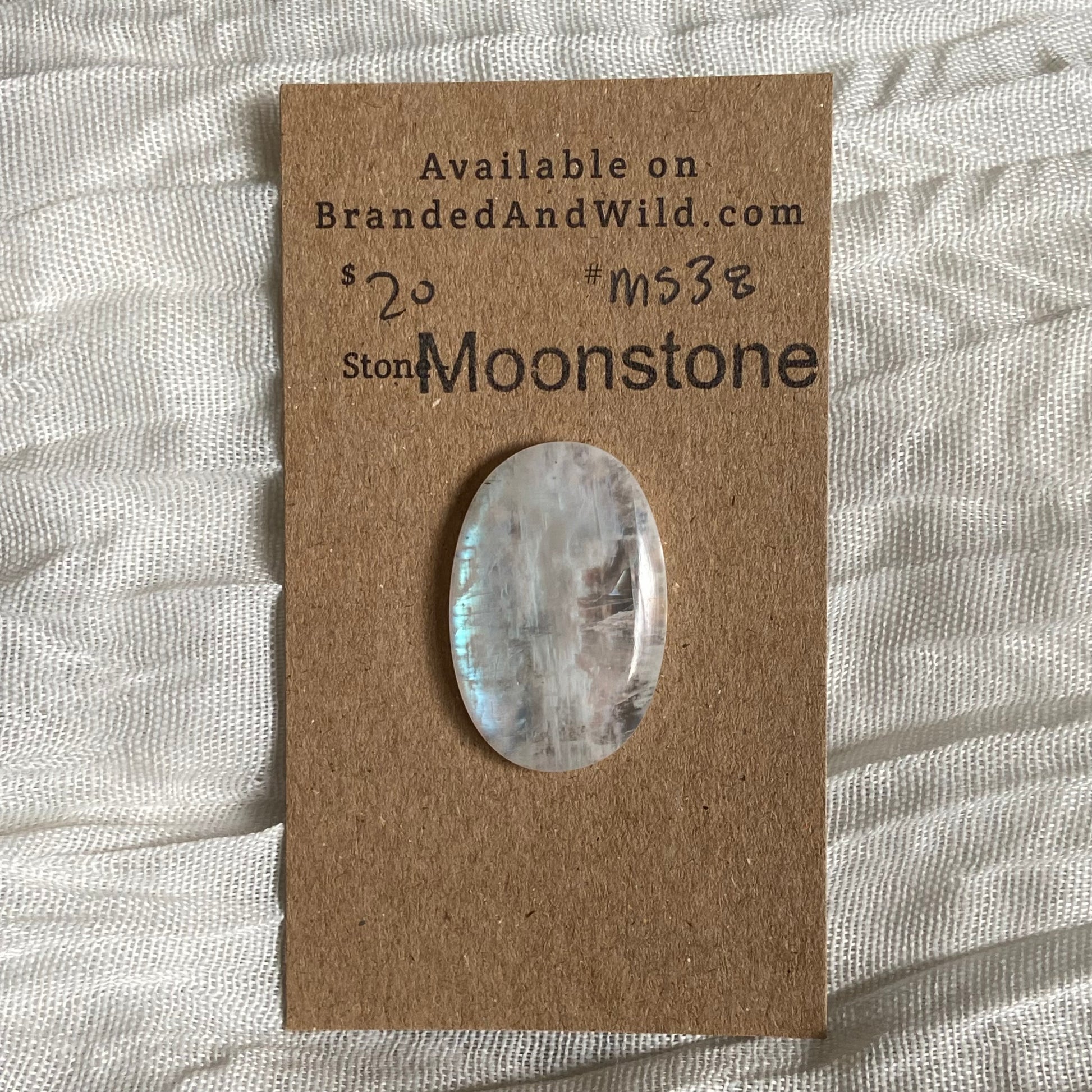 Moonstone cabochon - Ms38 9CEB92BF-CC22-4A4C-BC31-2A9185464A24 Brandedandwild.com