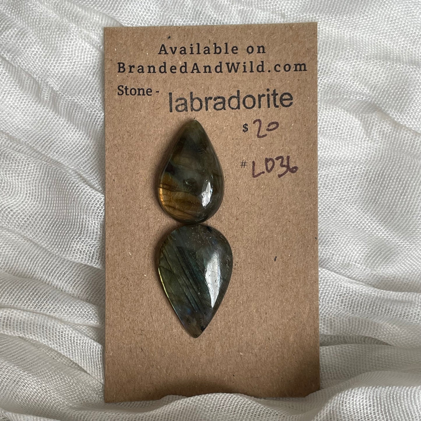 Labradorite Cabochon - L036 9D0788AA-CE0E-442C-A72F-7EF23C4F667C Brandedandwild.com